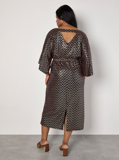 Curve Chevron Mirror Sequin Midi Dress