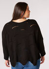 Curve Swirl Knit Batwing Jumper, Noir, grand