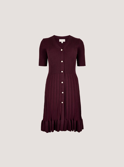 Ribbed Knit Fit And Flare Mini Dress