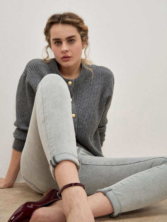 Sienna Skinny Fit Light Wash Jeans, Grey, large