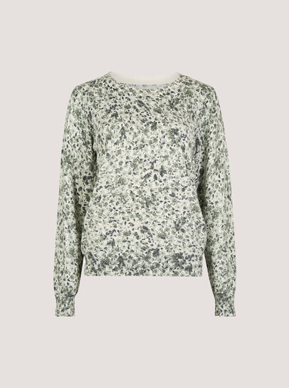 Fine Knit Silhouette Floral Jumper