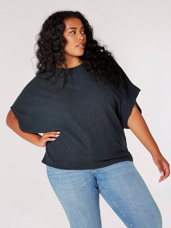 Curve Soft Ribbed Top, Green, large