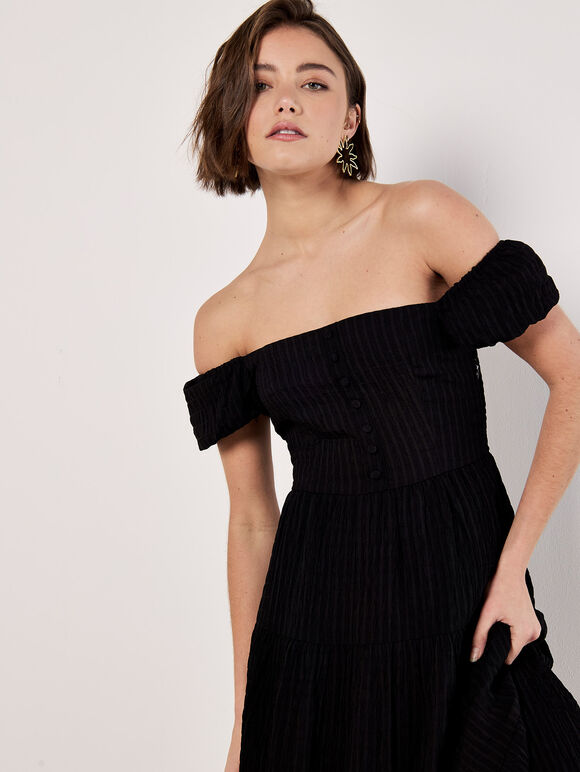 Self Check Midi Dress, Black, large
