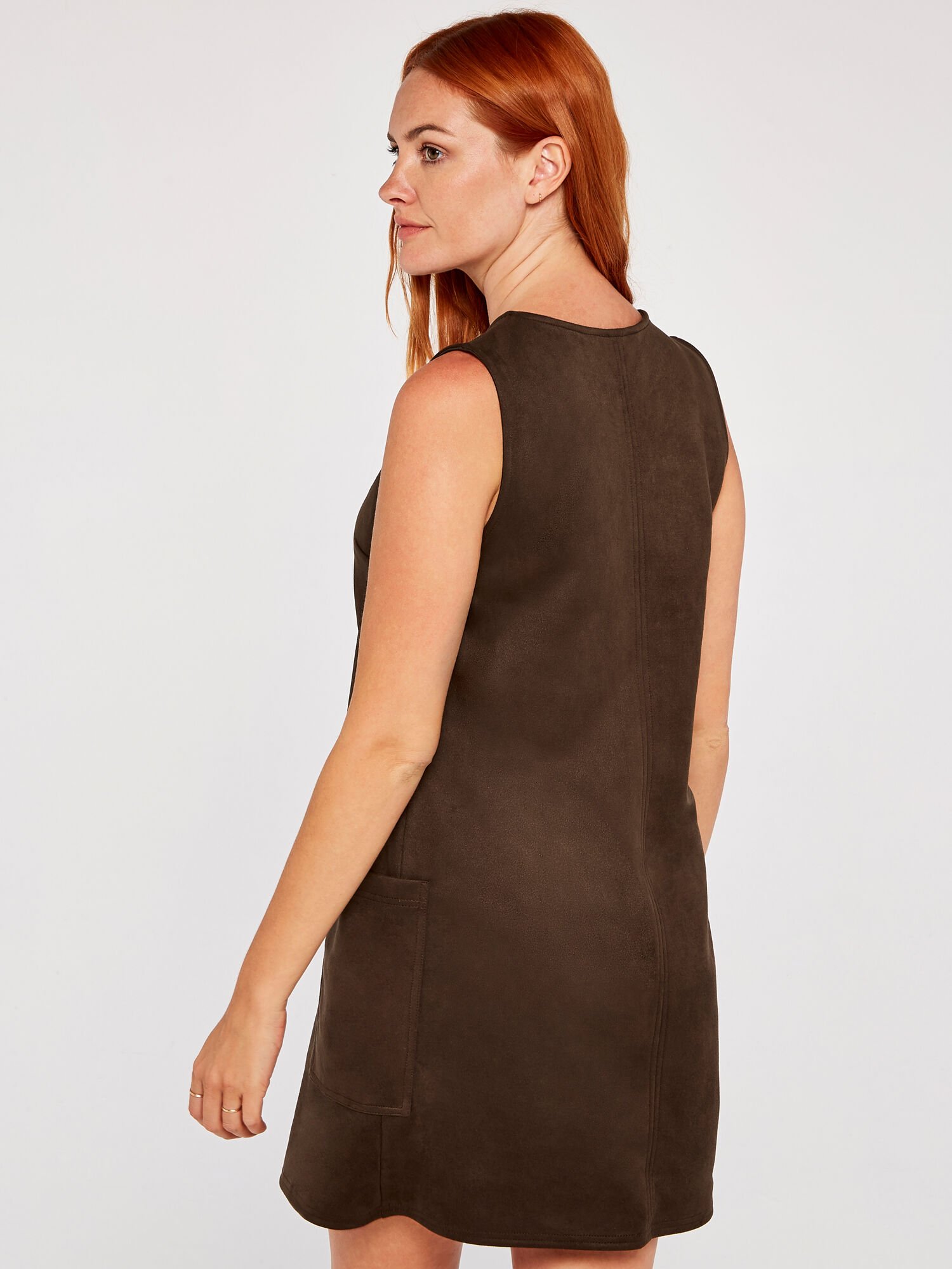 Robe suedine marron outlet