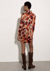 Abstract Knit Cocoon Mini Dress, Orange, large