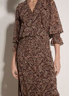 Chiffon Paisley A-Line Midaxi Skirt, Brown, large