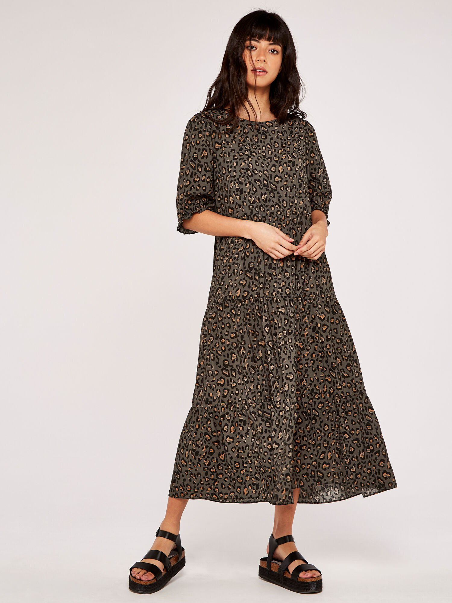 Apricot animal print dress online