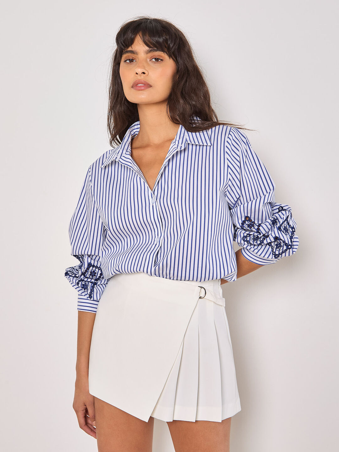 Wrap Pleated Mini Skort