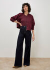 Isla Wide Leg Dark Wash Jeans, Navy, large