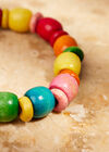 Bracelet de perles en bois coloré, assorti, grand