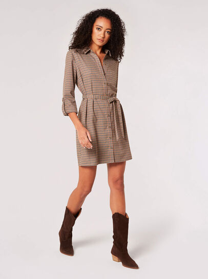 Check Shirt Mini Dress
