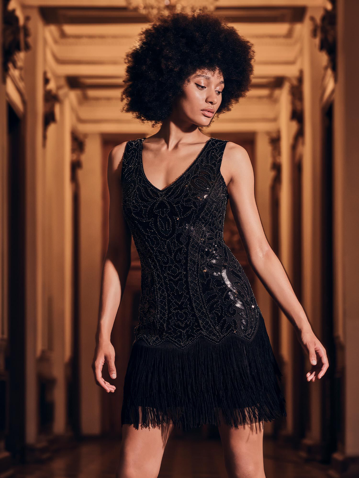 Sequin on sale tassel dress