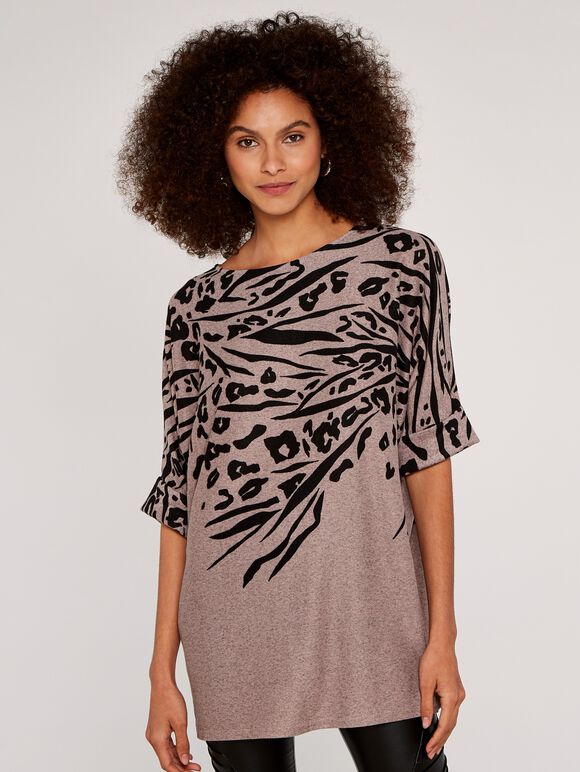 Leopard And Zebra Batwing Top, Pink, large