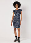 Abstract Stripe Fitted Mini Dress, Blue, large