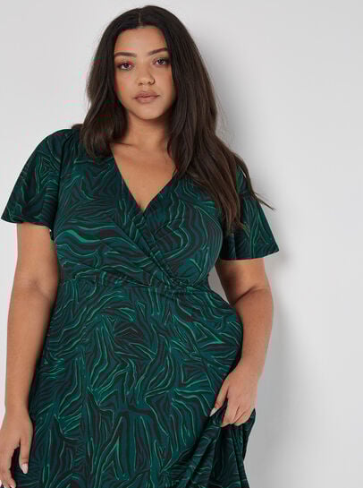 Curve Jersey Wrap Midi Dress