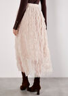 Wavy Tulle Midi Skirt, Cream, large