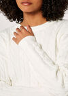 Aran Cable Knit Jumper , Cream, large
