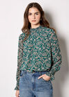 Paisley Print Chiffon Top, Green, large