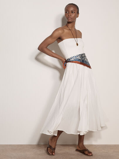 Jersey Waistband Cotton Midaxi Skirt