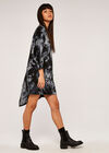 Tie Dye Oversized Dress, Dark Grey - Charcoal, large