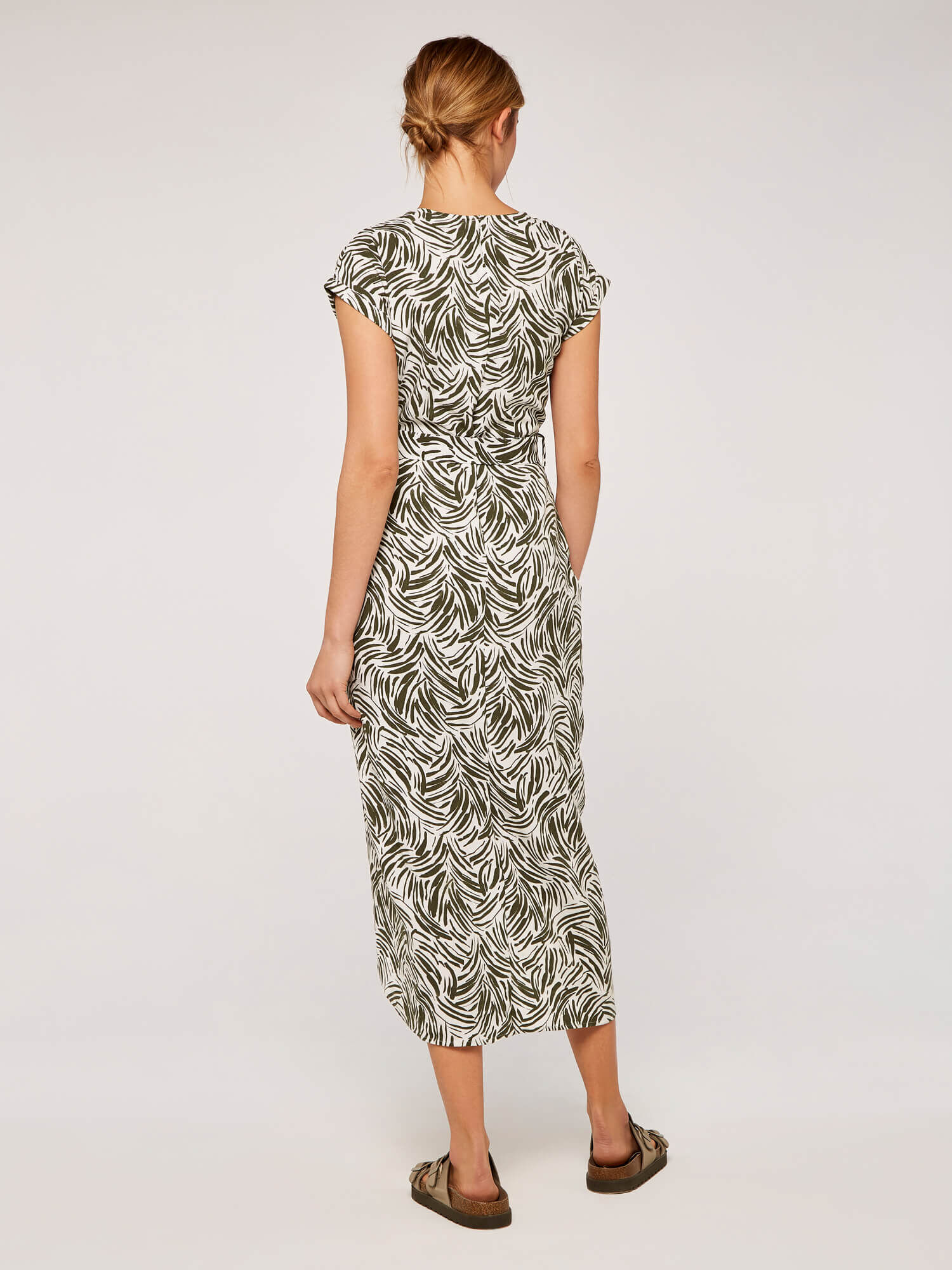 Brushstroke Print Wrap Dress | Apricot UK