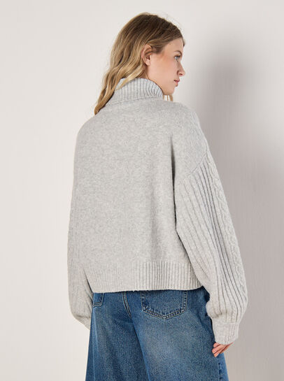 Cable Knit Roll Neck Jumper