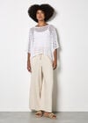 Mesh Popcorn Knit Kaftan Top, White, large
