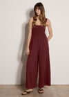 Wide-Leg Jersey Jumpsuit, Burgundy, large