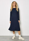 Textured Jersey Midi Dress, Navy, large