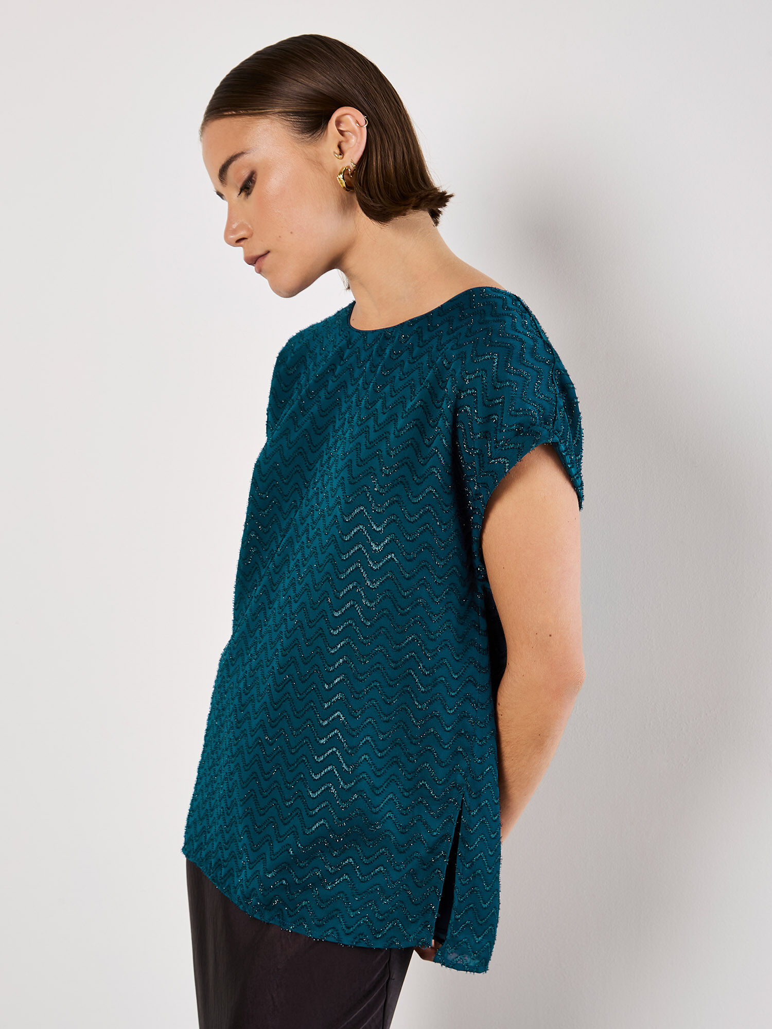 Teal chiffon top online