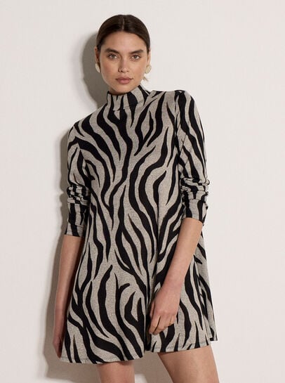 Zebra Print Swing Mini Dress