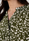 Curve Leopard Print Shirt Midi Dress, Khaki, large