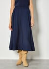 A-Line Midaxi Skirt, Navy, large