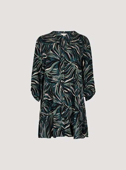 Abstract Swirl Shirt Mini Dress