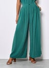 Soft Pleat Wide-Leg Trousers, Teal, large