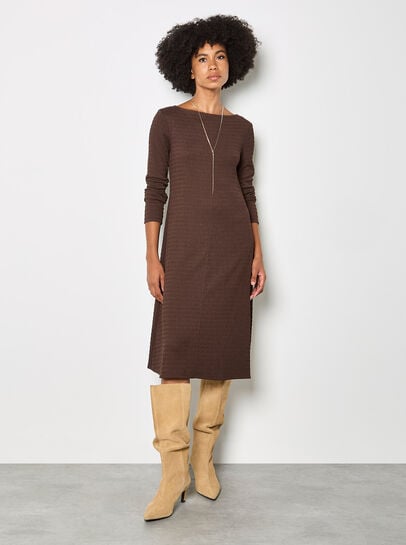 Textured Jersey Midi Dress