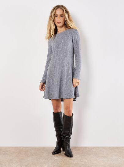 Waffle Knit Swing Mini Dress