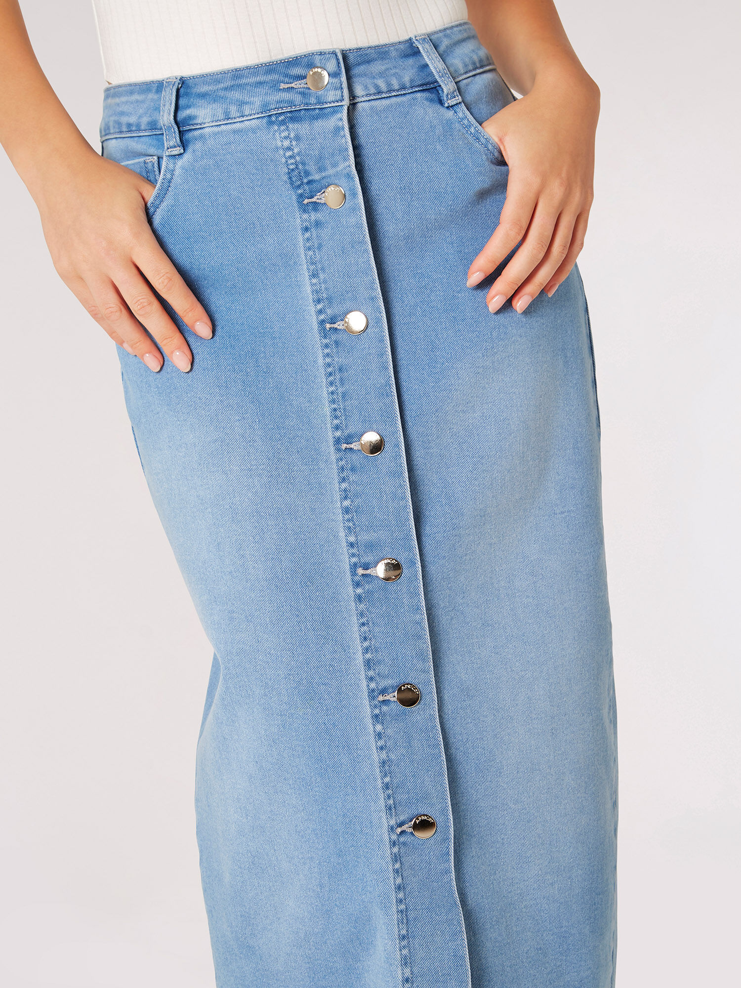 Button down midi jean skirt clearance