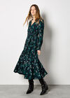 Eucalyptus Leaf Print Maxi Dress, Black, large