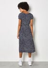 Spot Print Milkmaid Midi Dress, Navy, large