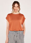 Curved Hem Tee, Rust, large
