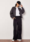 Sweatshirt Bomber Jacket, Grey, large
