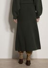 Ribbed Knit A-Line Maxi Skirt, Green, large