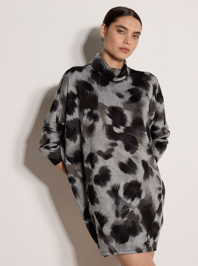 Abstract Knit Cocoon Mini Dress