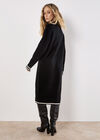 Tipped Knitted Jumper Midi Dress, Black, large