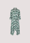 Robe mi-longue chemise Ikat, vert, grand