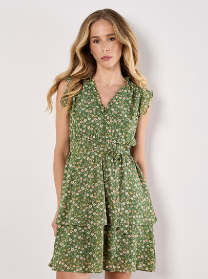 Ditsy Floral Chiffon Mini Dress