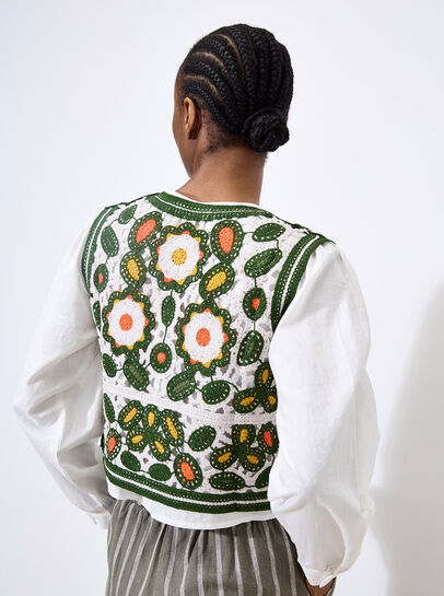 Floral Crochet Waistcoat