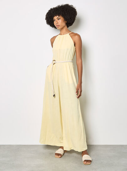 Cotton Blend Wide-Leg Jumpsuit