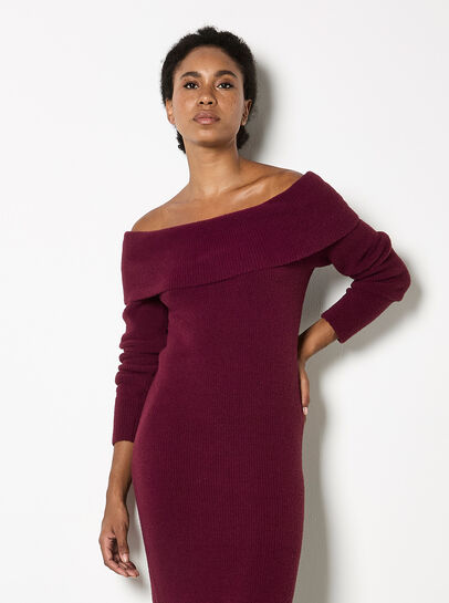 Fluffy Bardot Midaxi Dress